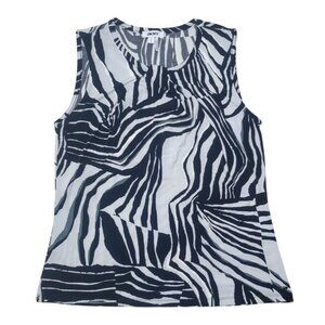 DKNY Women's Zebra Print Polyester Spandex Tank Top, Medium, NWT.